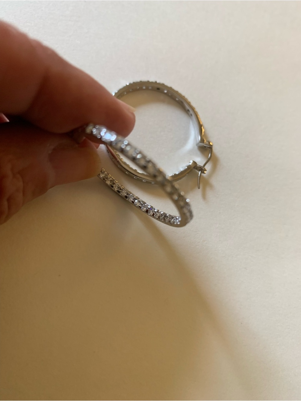 Silver Crystal Pavé Hoop Earrings - Women Jewelry